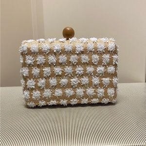 Anthropology Raffia clutch bag. New